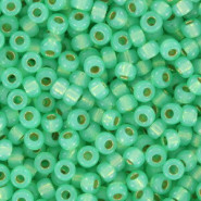 Miyuki seed beads 8/0 - Duracoat silver lined dyed mint 8-4240